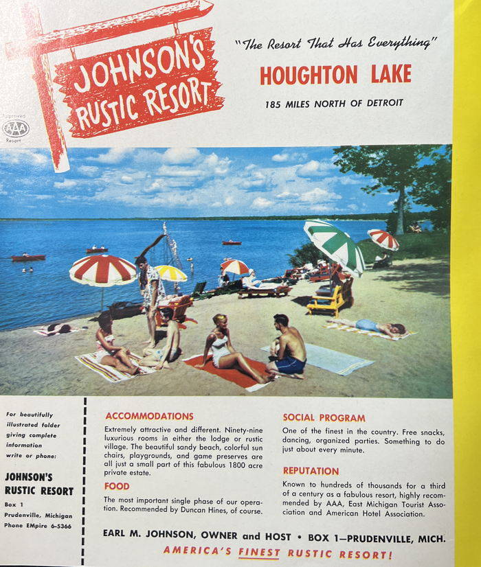 Johnsons Rustic Dance Palace (Johnsons Rustic Resort, Krauses Hotel) - Brochure